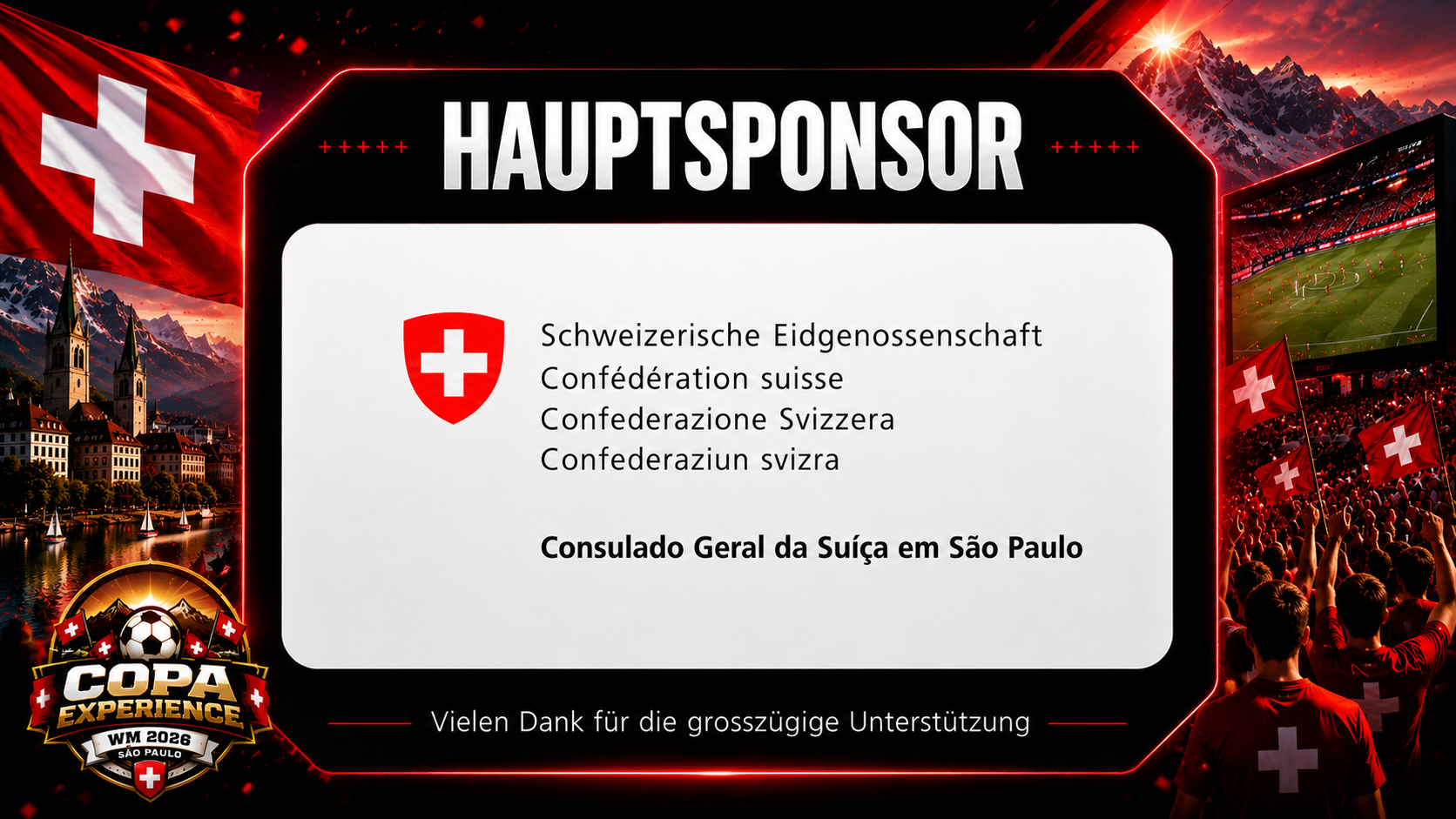 Hauptsponsor - Consulado Geral da Suíça